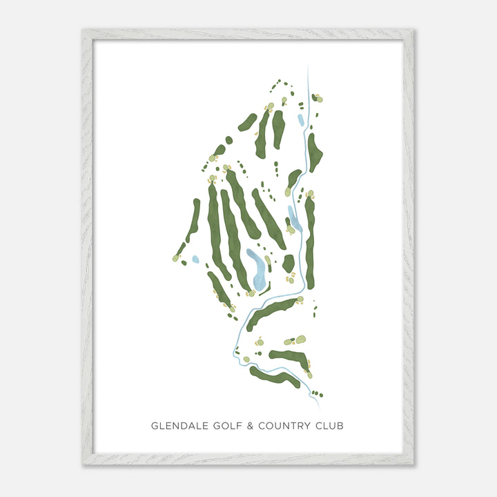Print of Glendale Golf & Country Club Modern Map
