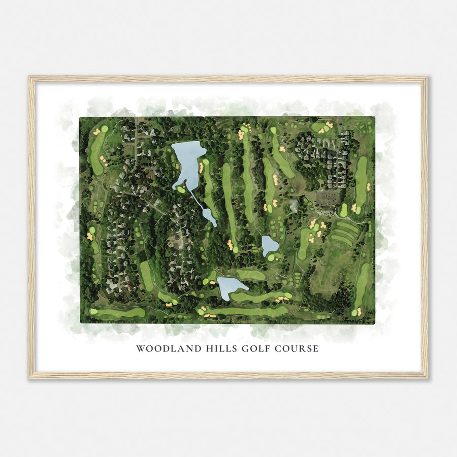 Print of Woodland Hills Golf Course Classic Map