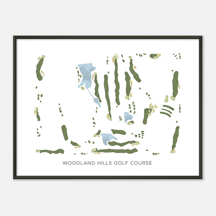 Print of Woodland Hills Golf Course Modern Map