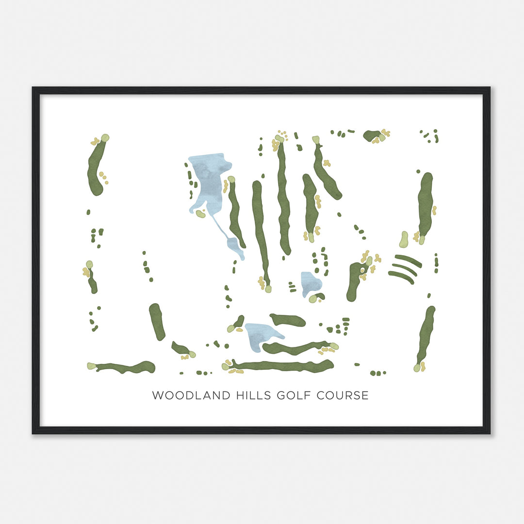 Print of Woodland Hills Golf Course Modern Map