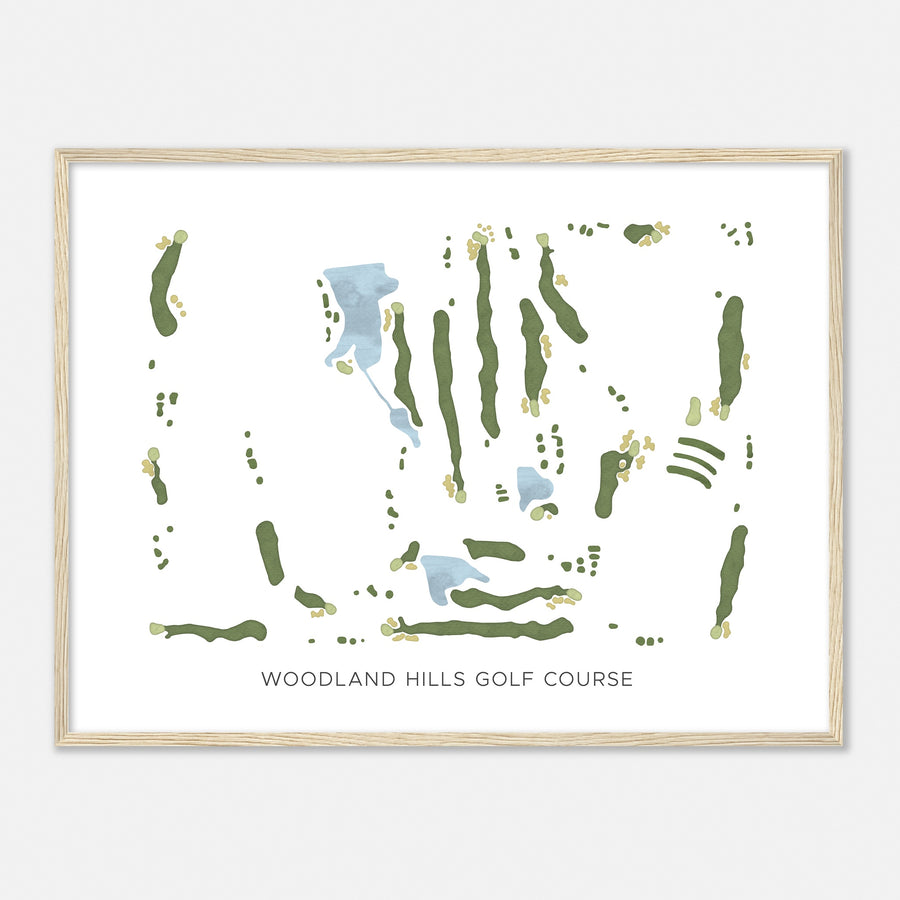 Print of Woodland Hills Golf Course Modern Map