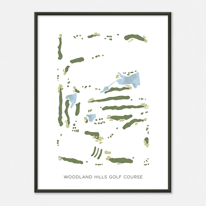 Print of Woodland Hills Golf Course Modern Map
