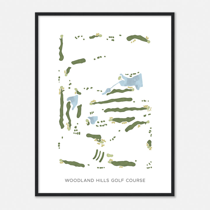 Print of Woodland Hills Golf Course Modern Map