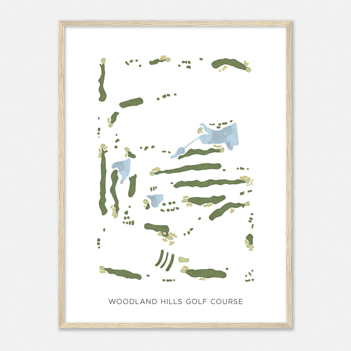 Print of Woodland Hills Golf Course Modern Map