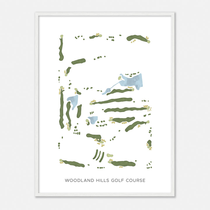 Print of Woodland Hills Golf Course Modern Map