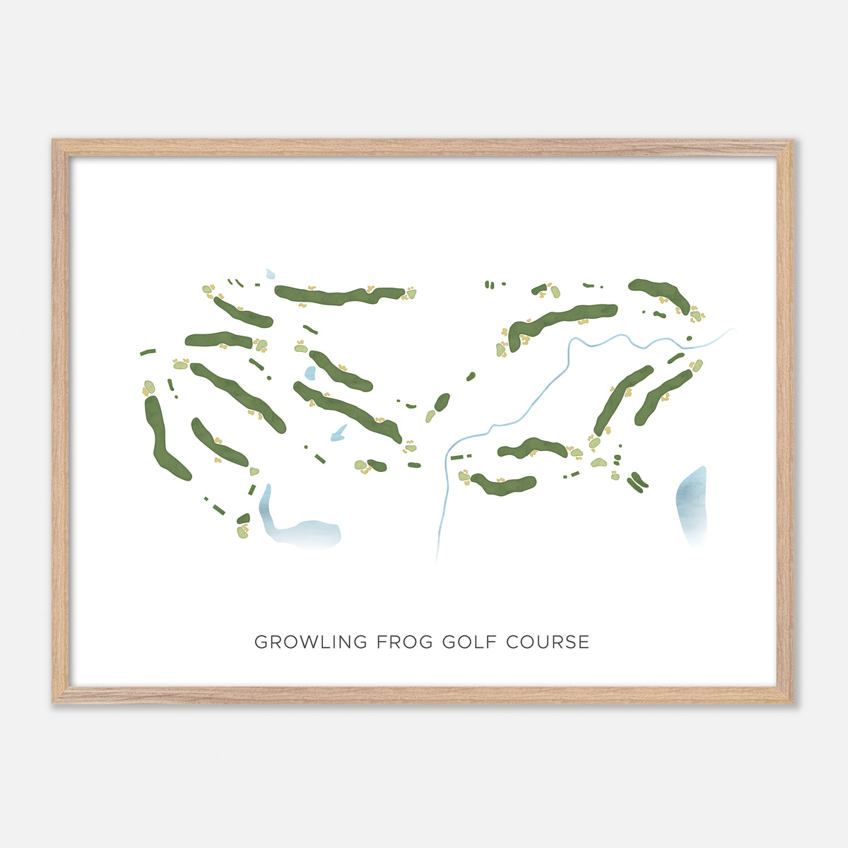 Print of Growling Frog Golf Course Modern Map