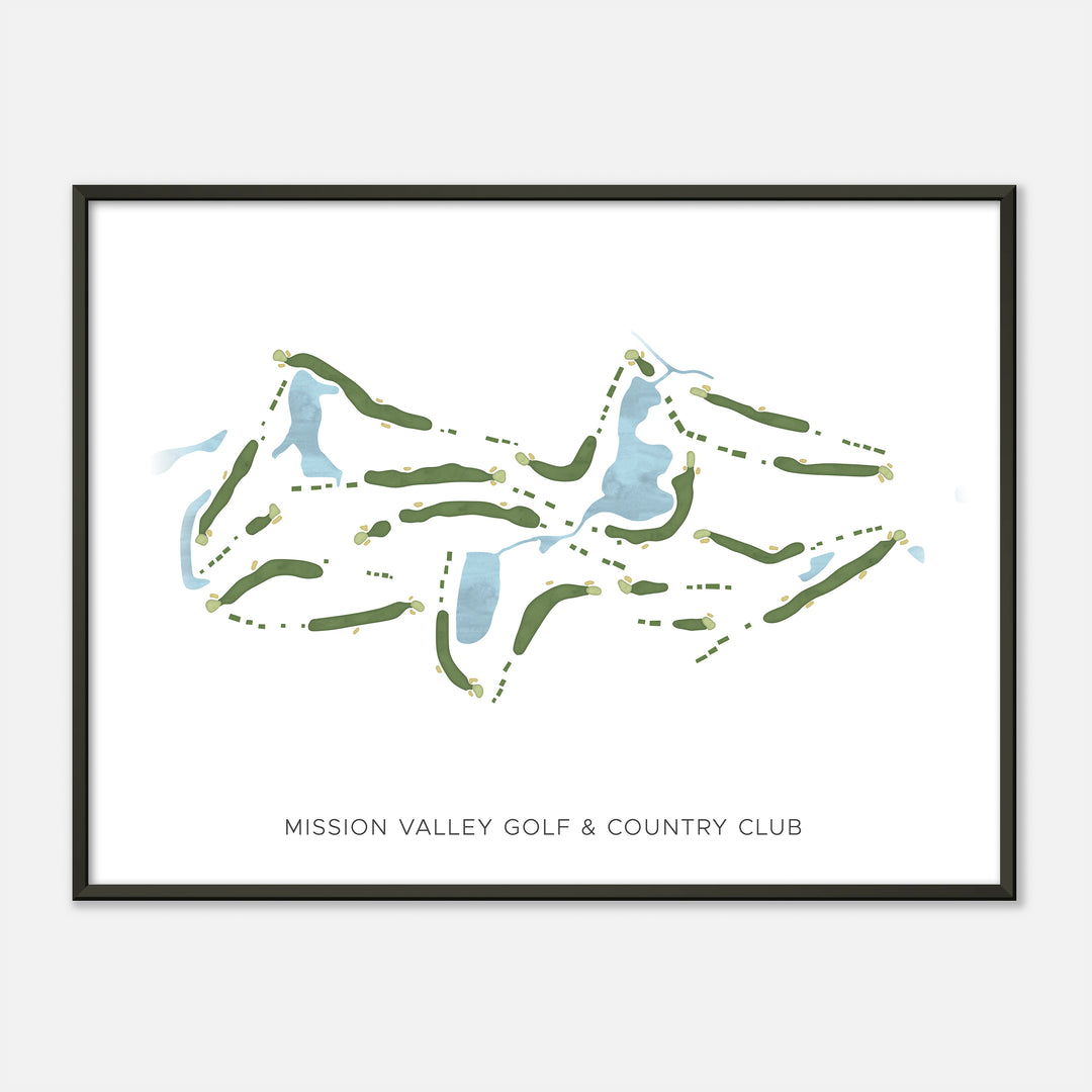 Print of Mission Valley Golf & Country Club Modern Map