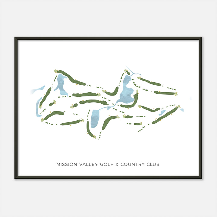 Print of Mission Valley Golf & Country Club Modern Map