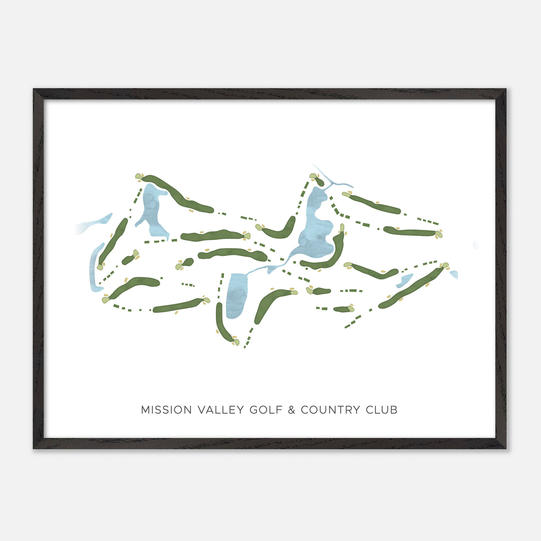 Print of Mission Valley Golf & Country Club Modern Map