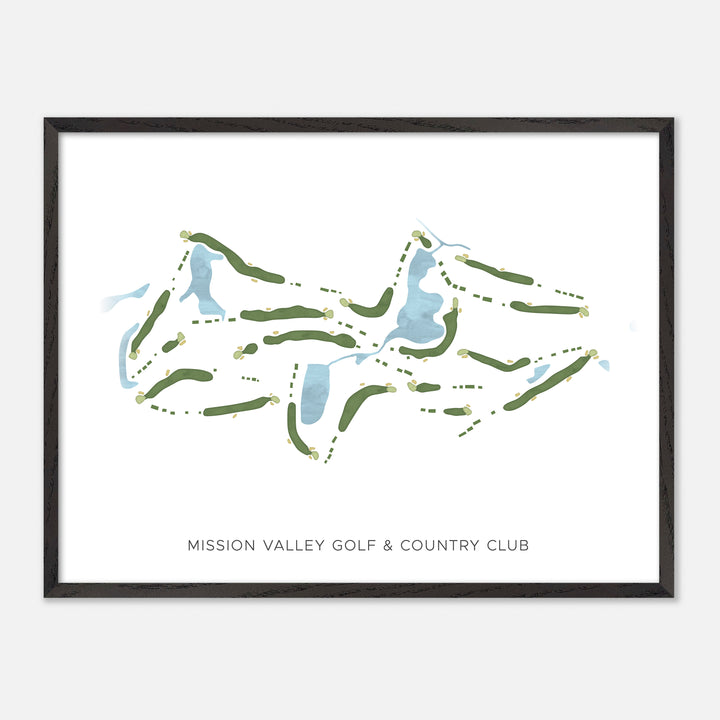 Print of Mission Valley Golf & Country Club Modern Map
