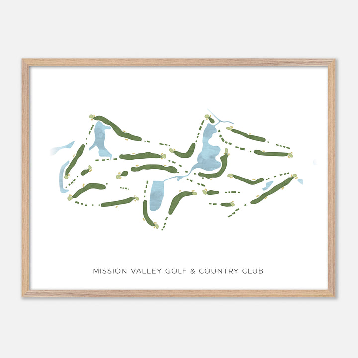 Print of Mission Valley Golf & Country Club Modern Map