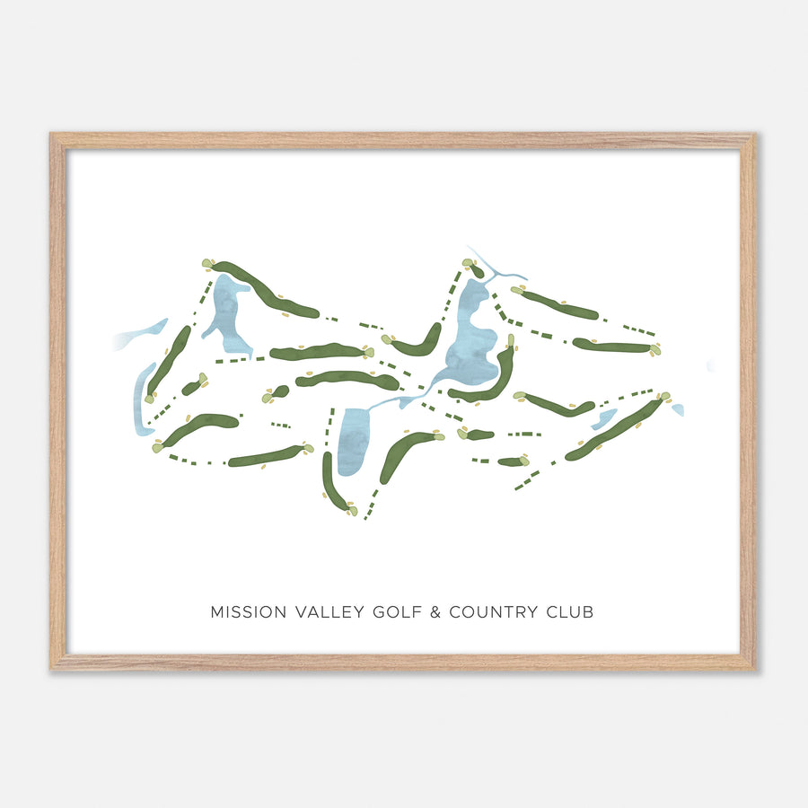 Print of Mission Valley Golf & Country Club Modern Map