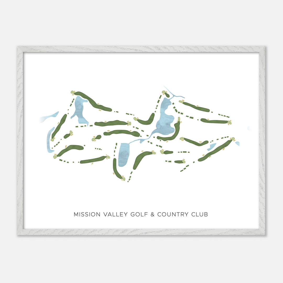 Print of Mission Valley Golf & Country Club Modern Map