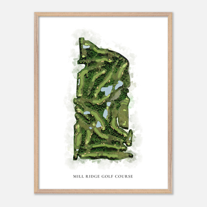 Print of Mill Ridge Golf Course Classic Map