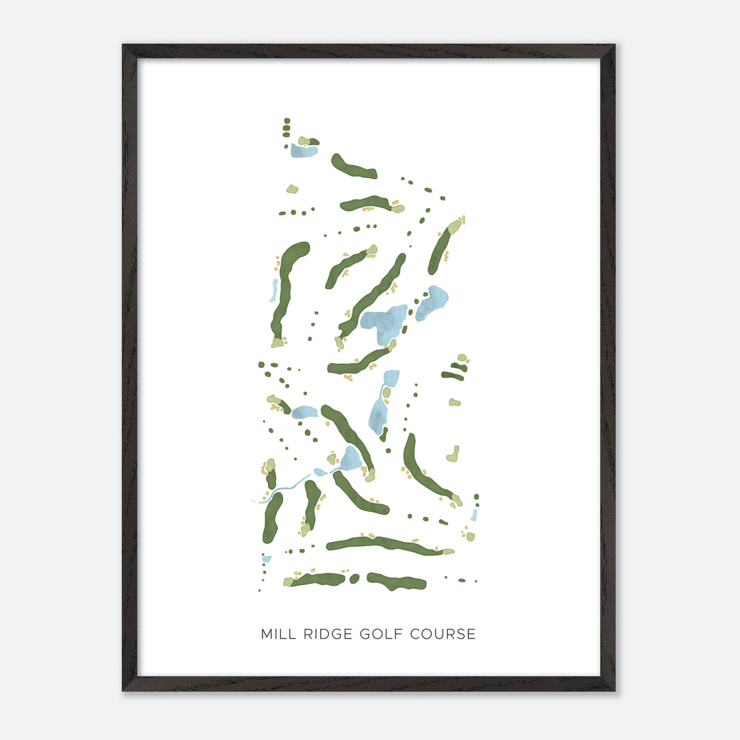 Print of Mill Ridge Golf Course Modern Map