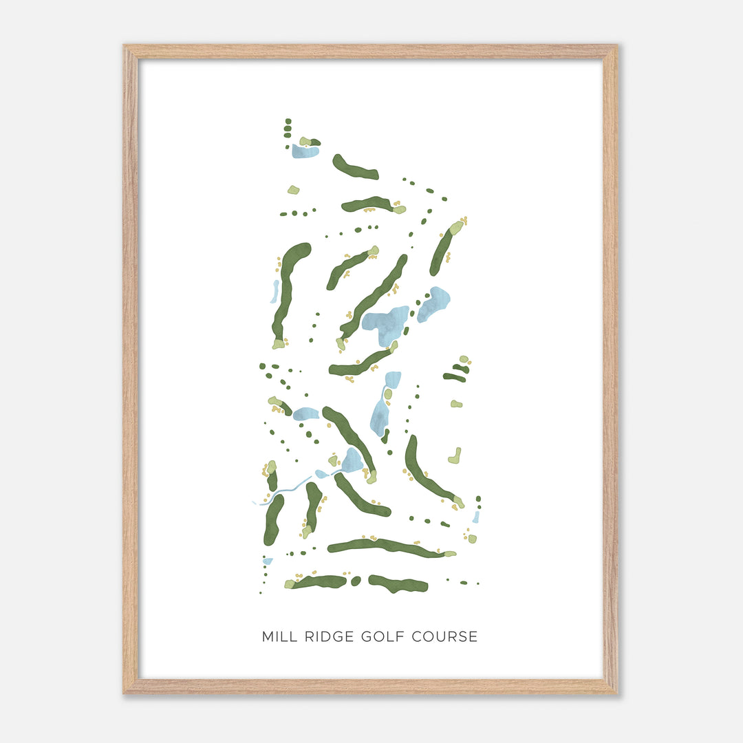 Print of Mill Ridge Golf Course Modern Map