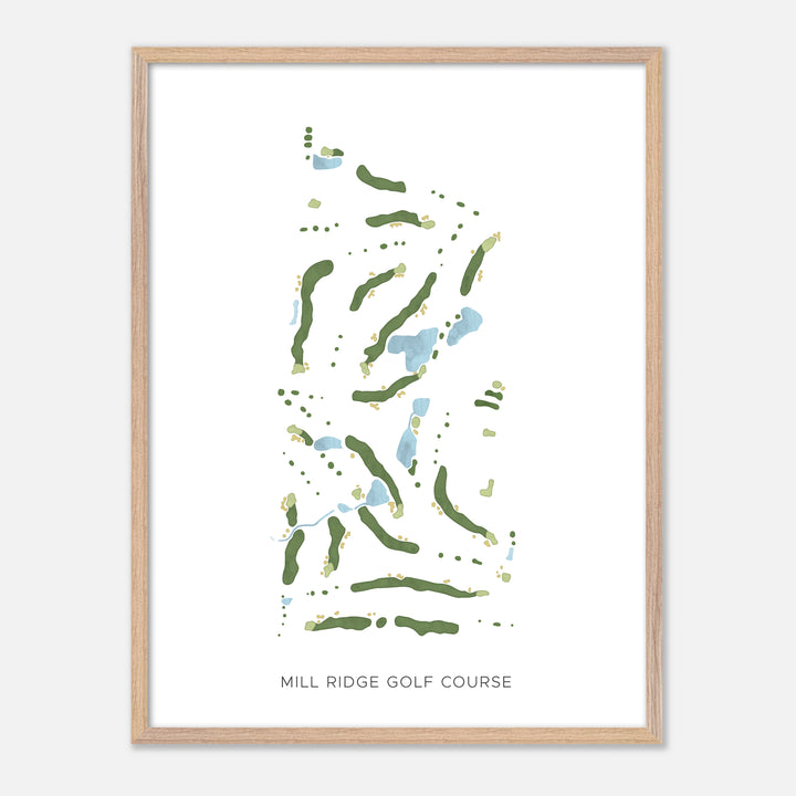 Print of Mill Ridge Golf Course Modern Map