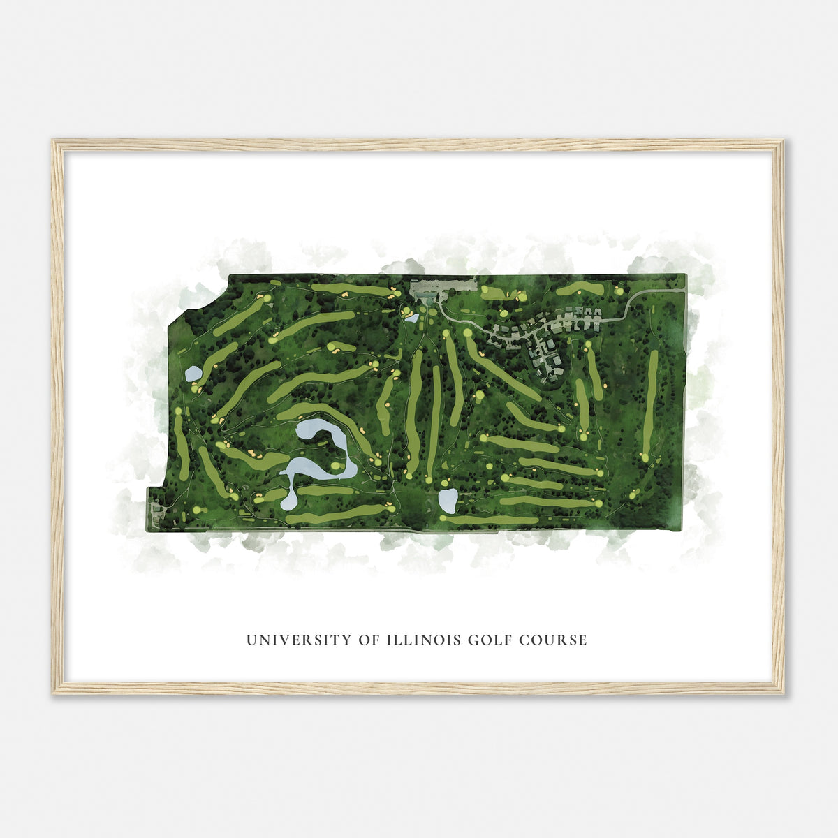Print of University Of Illinois Golf Course Classic Map