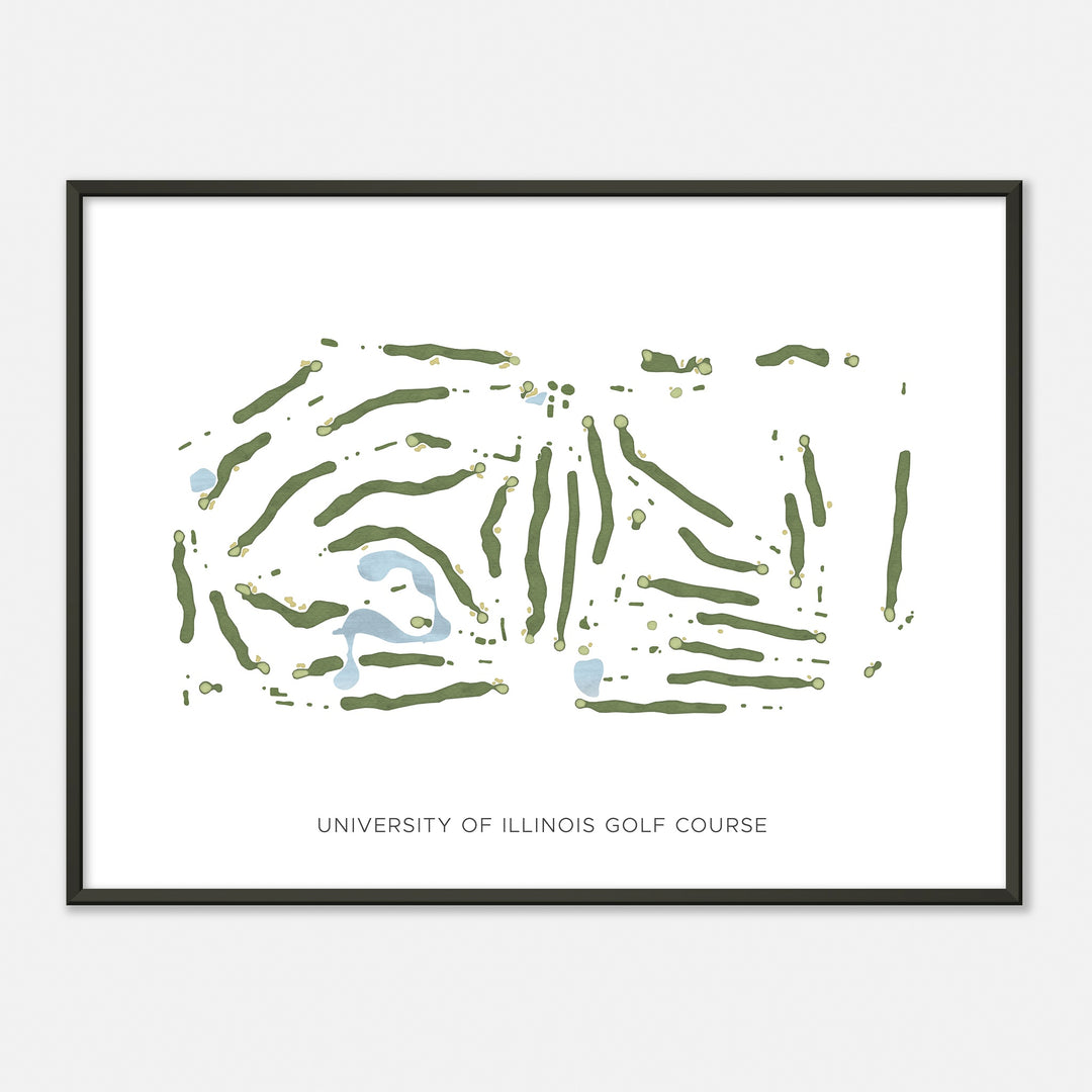Print of University Of Illinois Golf Course Modern Map