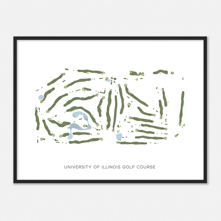 Print of University Of Illinois Golf Course Modern Map