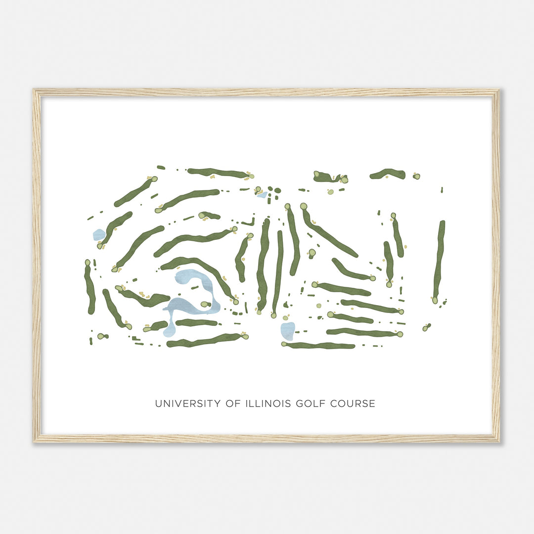 Print of University Of Illinois Golf Course Modern Map