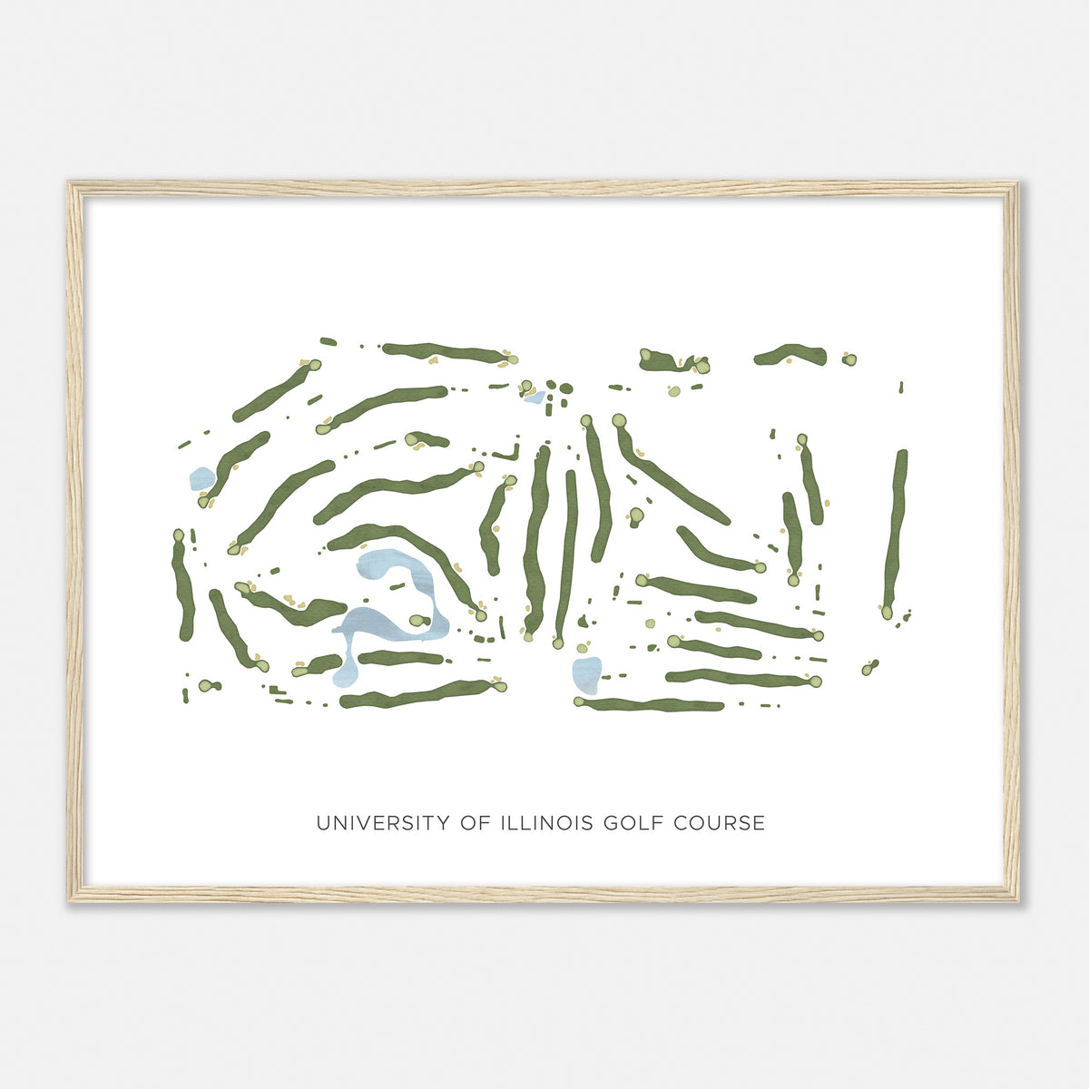 Print of University Of Illinois Golf Course Modern Map