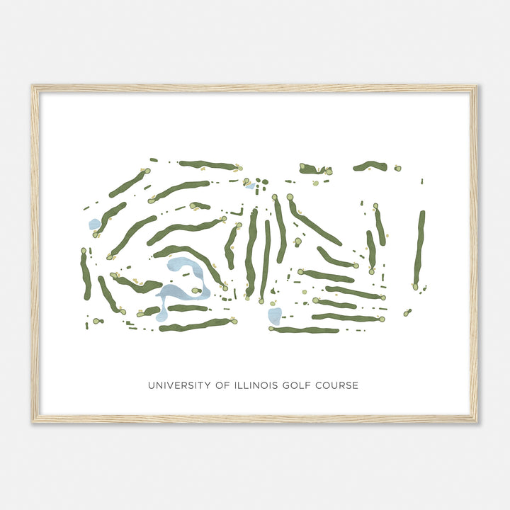 Print of University Of Illinois Golf Course Modern Map