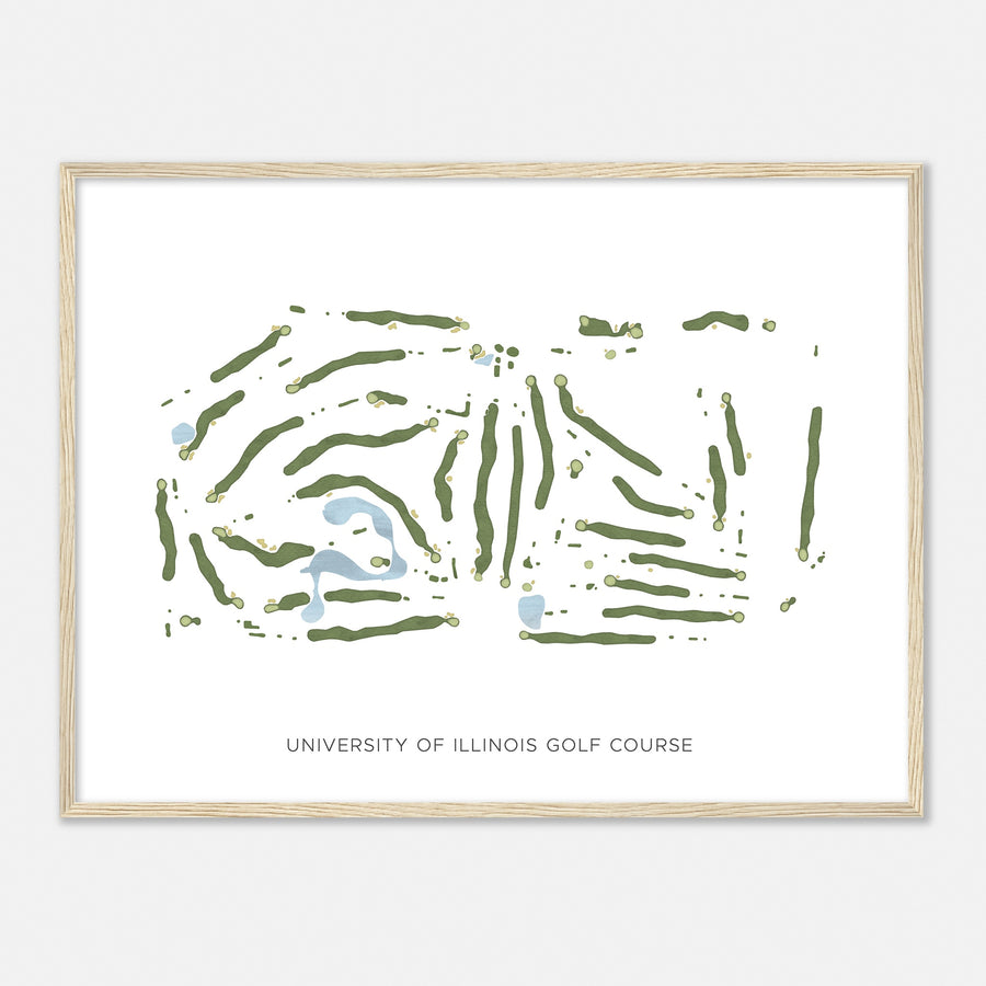 Print of University Of Illinois Golf Course Modern Map