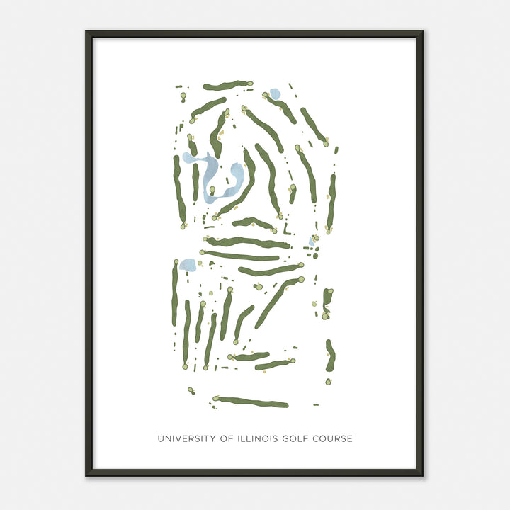 Print of University Of Illinois Golf Course Modern Map