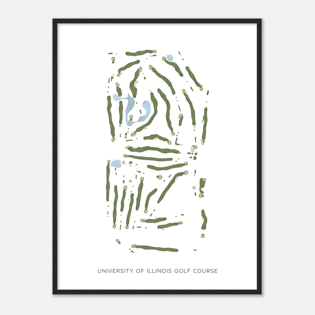 Print of University Of Illinois Golf Course Modern Map