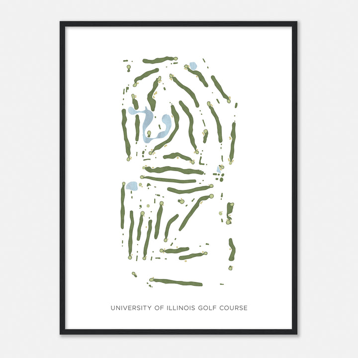Print of University Of Illinois Golf Course Modern Map