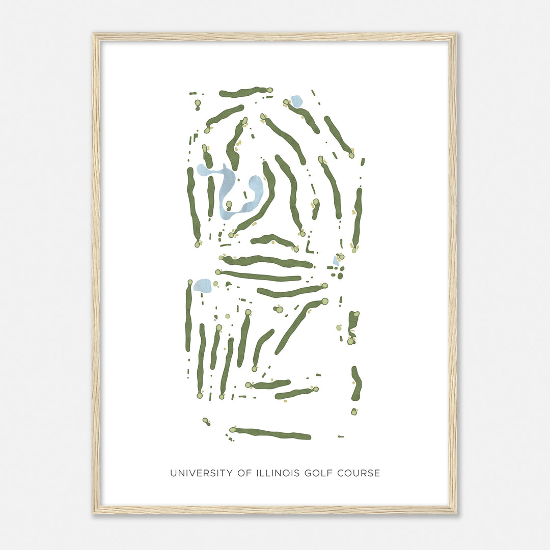 Print of University Of Illinois Golf Course Modern Map