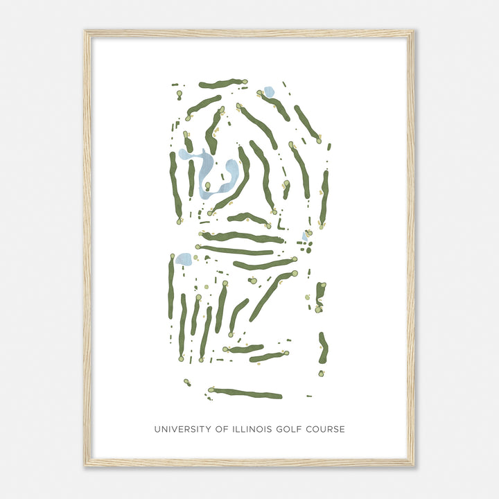 Print of University Of Illinois Golf Course Modern Map