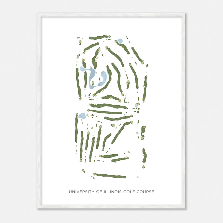 Print of University Of Illinois Golf Course Modern Map