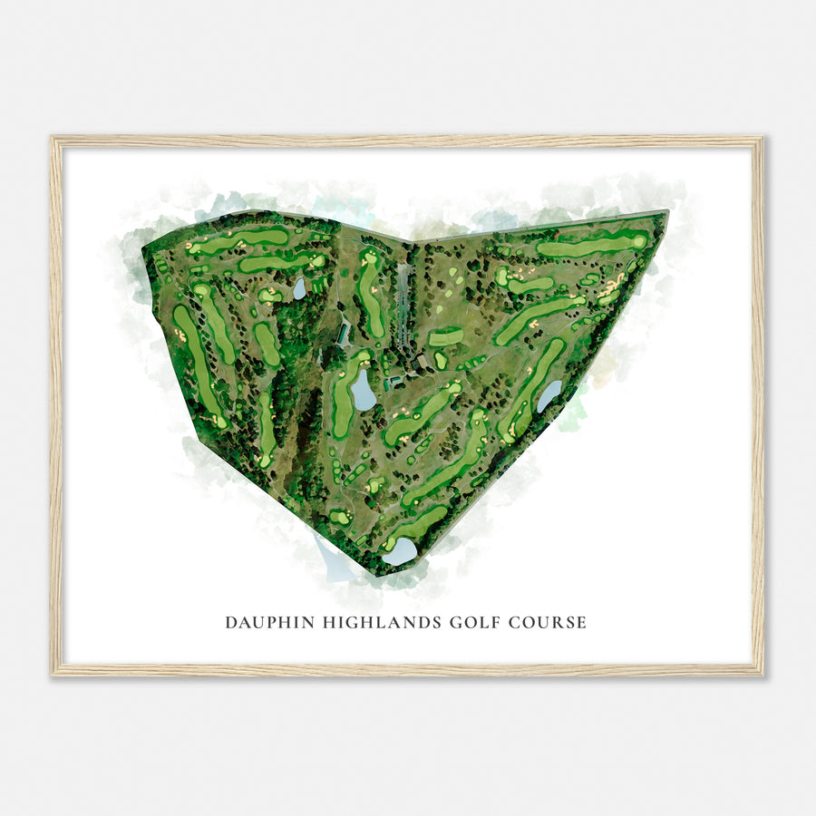 Print of Dauphin Highlands Golf Course Classic Map