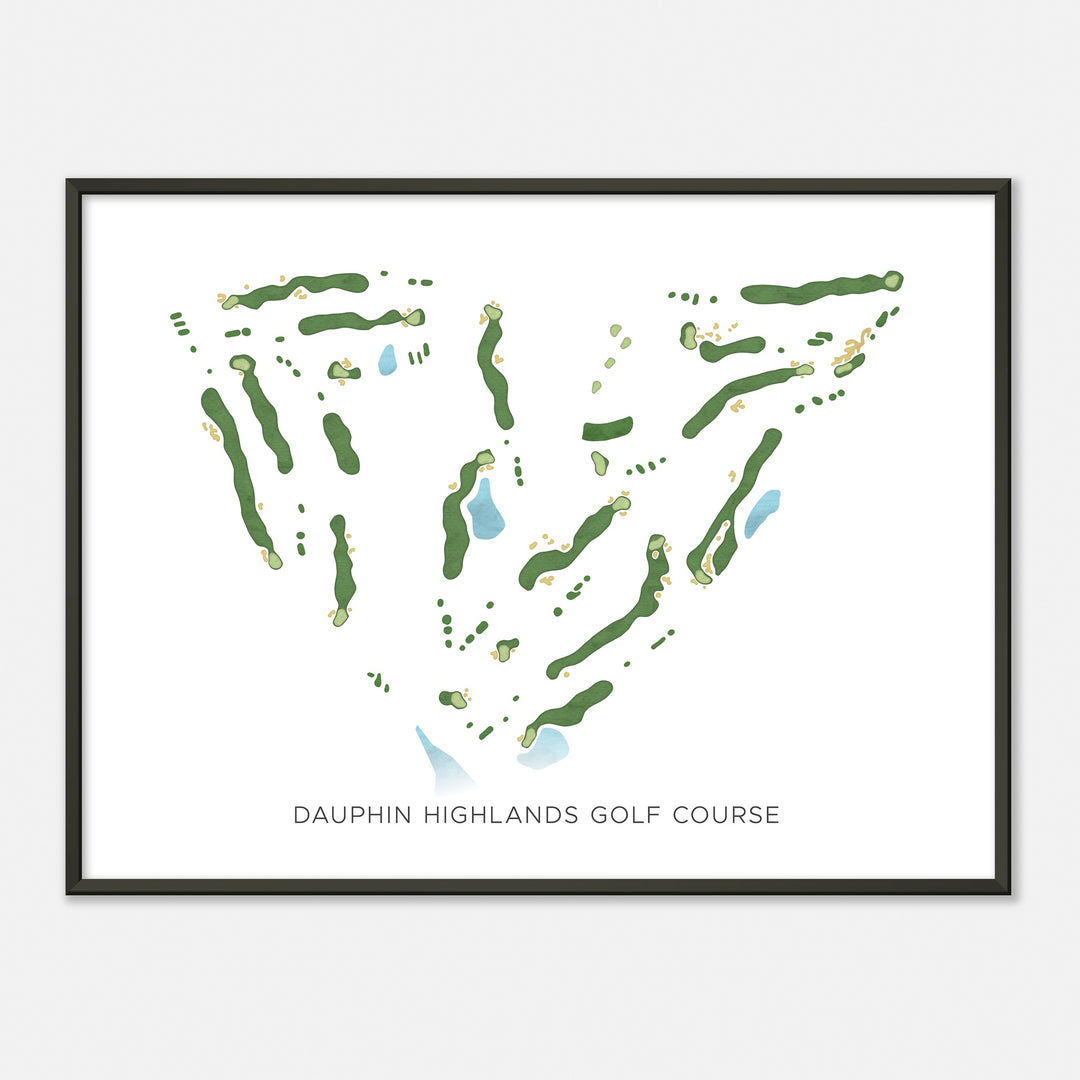 Print of Dauphin Highlands Golf Course Modern Map