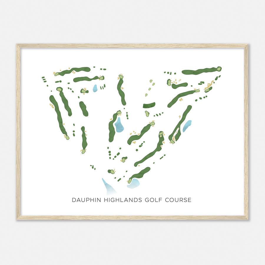 Print of Dauphin Highlands Golf Course Modern Map