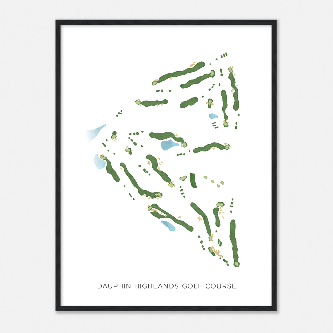 Print of Dauphin Highlands Golf Course Modern Map