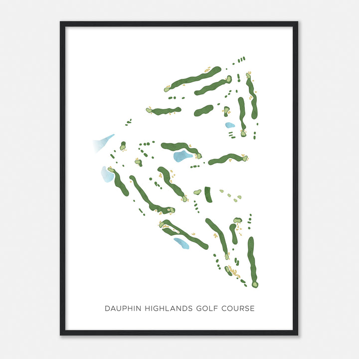 Print of Dauphin Highlands Golf Course Modern Map