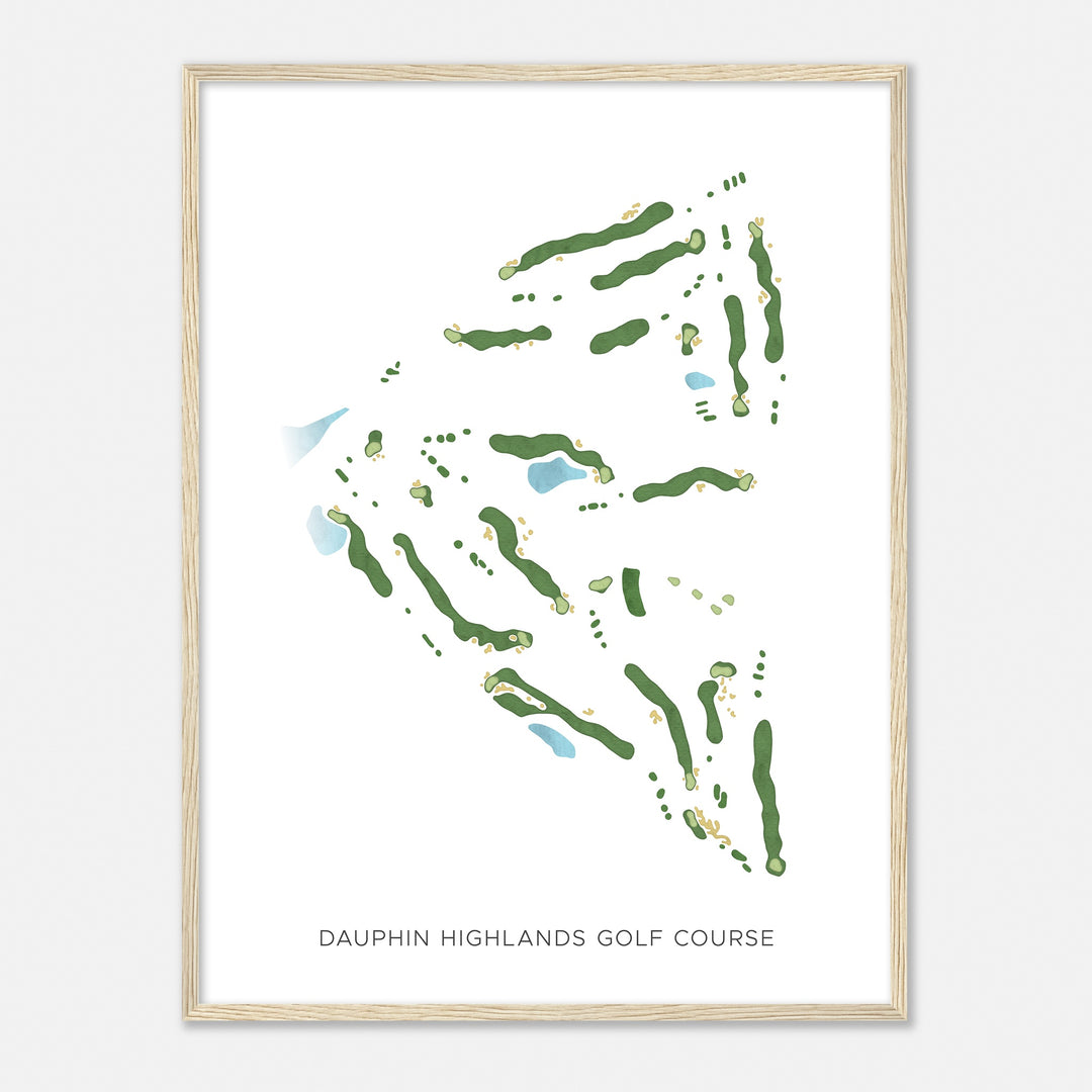 Print of Dauphin Highlands Golf Course Modern Map