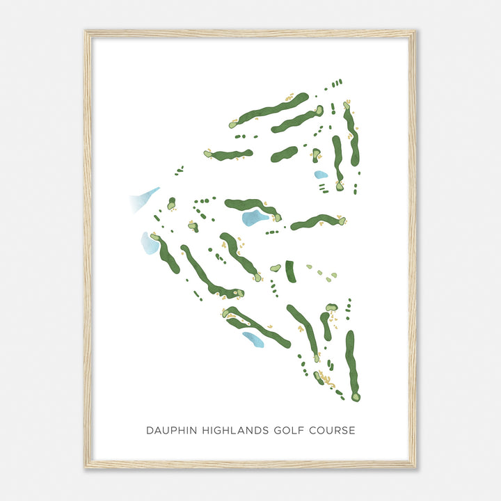 Print of Dauphin Highlands Golf Course Modern Map