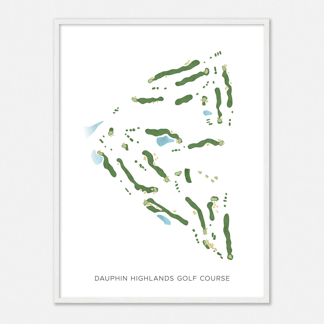 Print of Dauphin Highlands Golf Course Modern Map