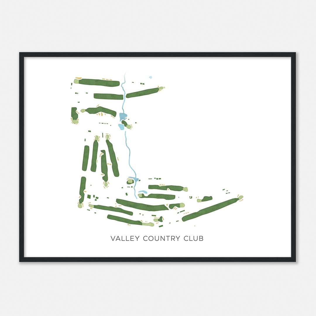 Print of Valley Country Club Modern Map