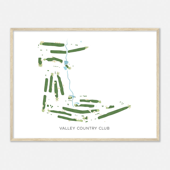 Print of Valley Country Club Modern Map