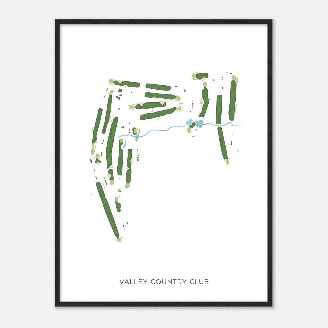 Print of Valley Country Club Modern Map