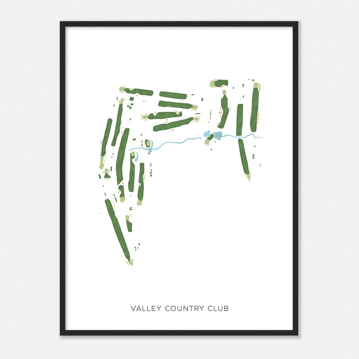 Print of Valley Country Club Modern Map