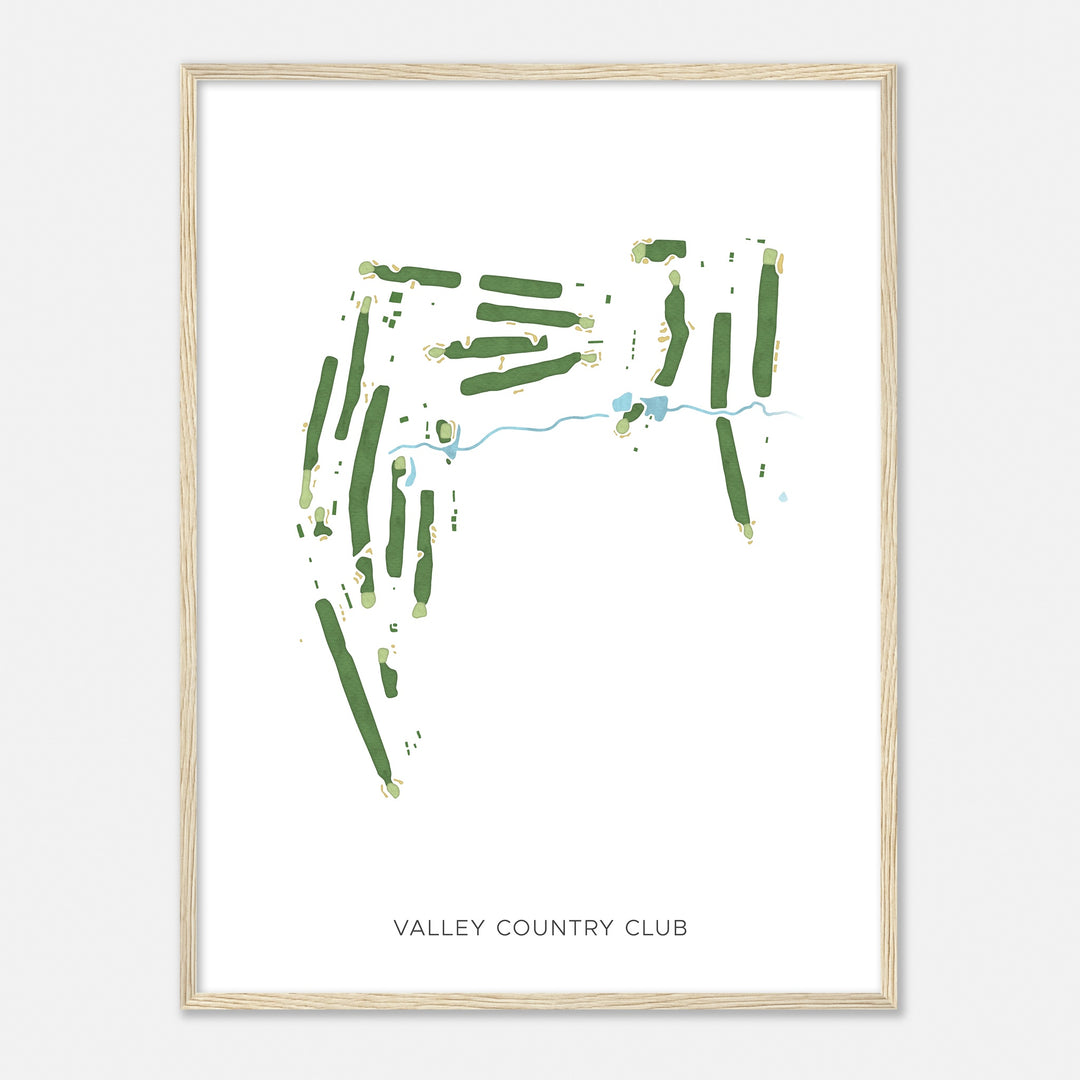 Print of Valley Country Club Modern Map