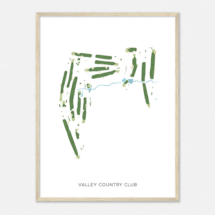 Print of Valley Country Club Modern Map