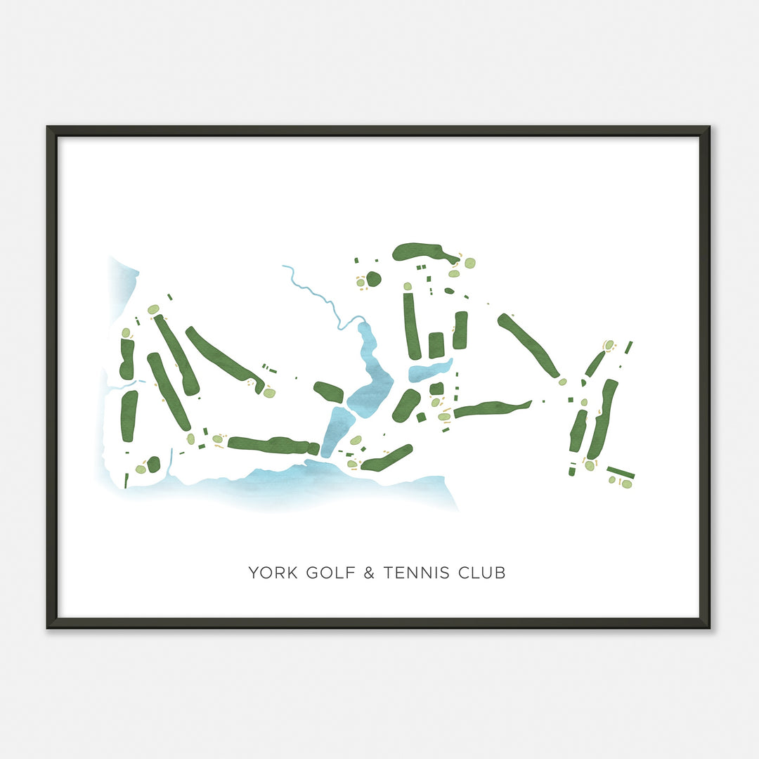 Print of York Golf & Tennis Club Modern Map