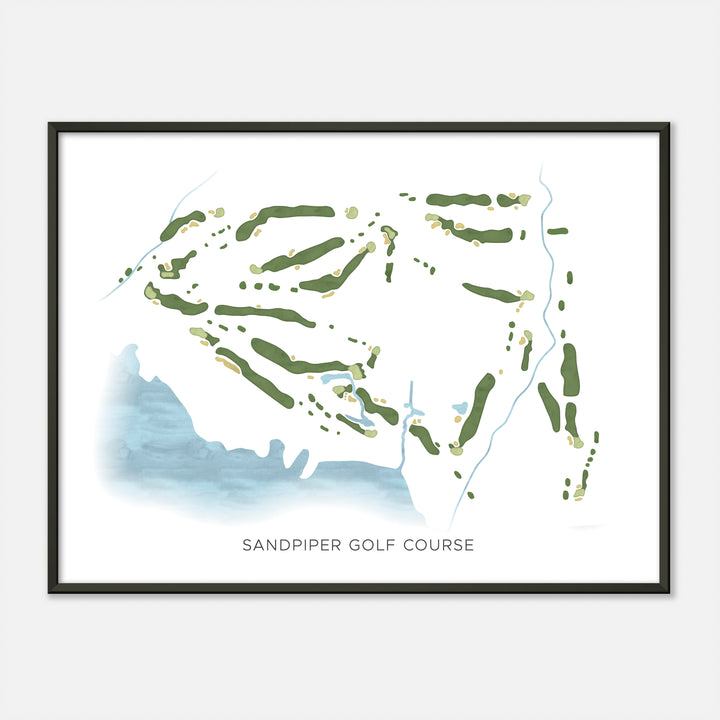 Print of Sandpiper Golf Course Modern Map